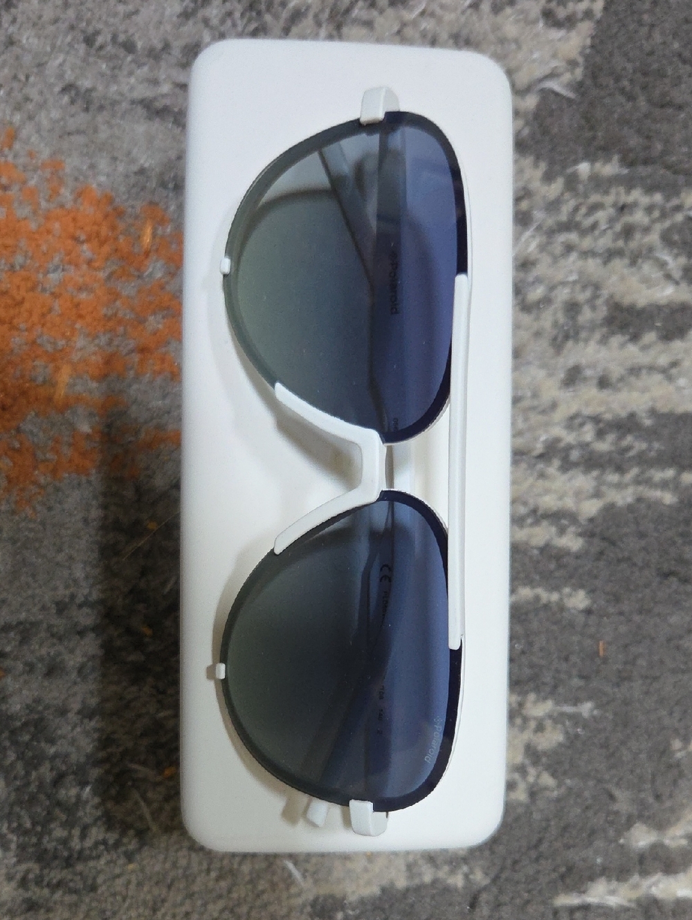 Men's Aviator Sunglasses with White Frame and Black Lenses